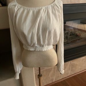 Medium Cute Rayon cream top with waist band